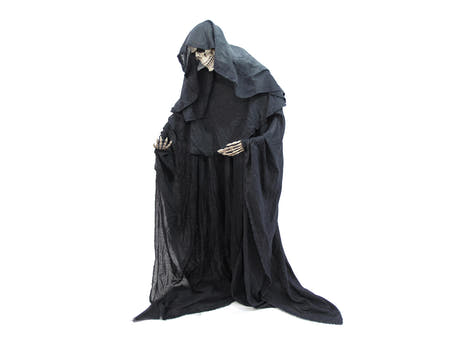 Halloween-figur formbart skelet, sort, 160 cm