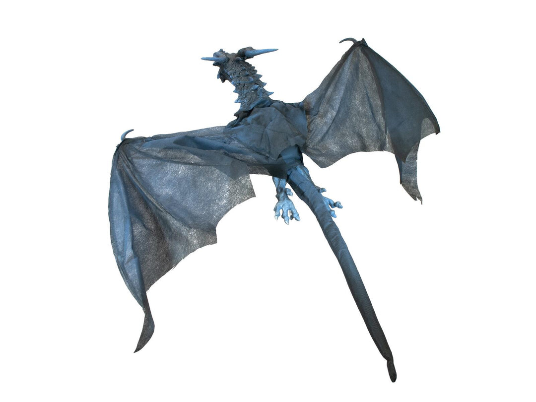 Halloween flyvende drage, animeret, blå, 125 cm
