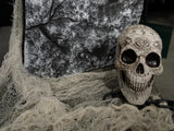 Halloween dekorationsstof, grovmasket, beige, 75x300 cm