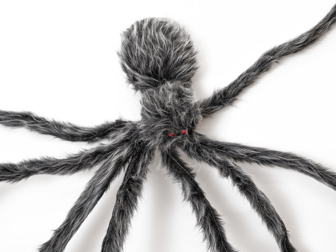 Halloween kæmpeedderkop, grå, 230 cm