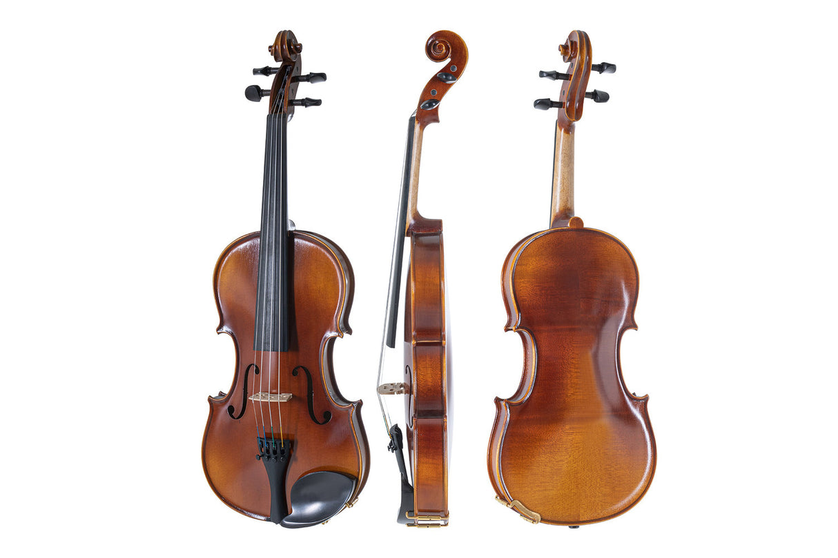 GEWA Violin Allegro - 4/4 lefthand (Set up with Wittner fine tuning tailpiece incl. violin case, carbon bow, Larsen Aurora strings)