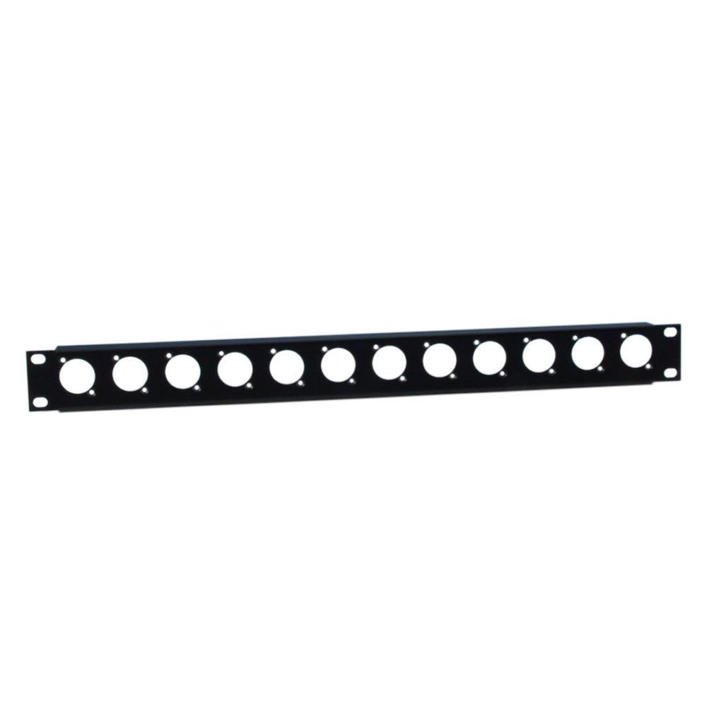 Adam Hall 872215 U-formet Rack Panel m. Monteringskant 1 Unit for 12 XLR D-Type Chassis