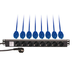 Adam Hall 1U Rack Strømfordeler (Schuko)