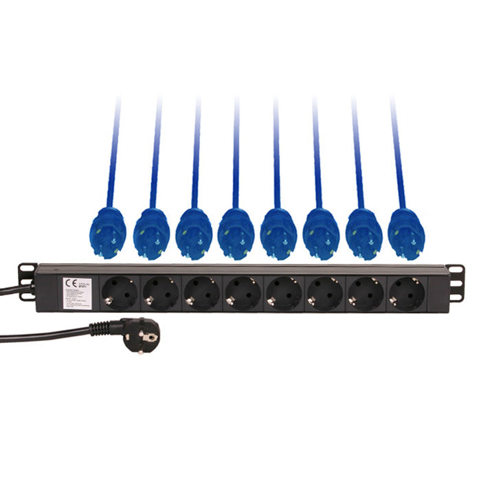 Adam Hall 1U Rack Strømfordeler (Schuko)
