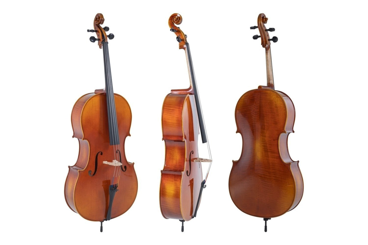 GEWA Cello Maestro 1-VC3 - 4/4 (Ready to play incl. bag, Massaranduba bow and Larsen Aurora strings, transport-secured)