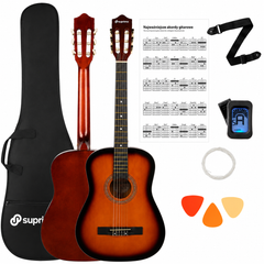 SUPRIMO CGS3 SB klassisk guitarpakke 4/4, sunburst