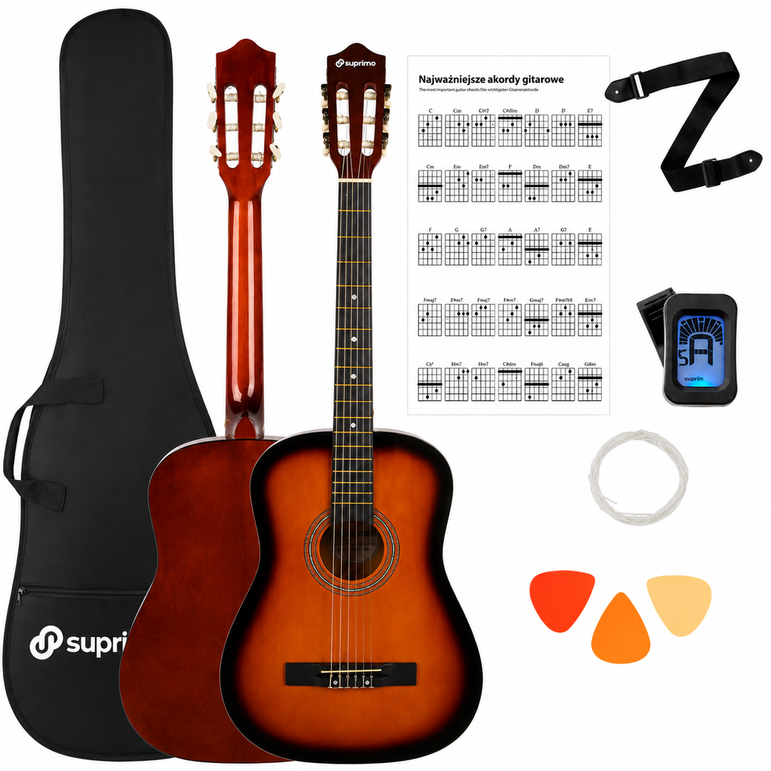 SUPRIMO CGS3 SB klassisk guitarpakke 4/4, sunburst
