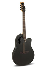Ovation E-Acoustic Guitar Elite TX Mid Cutaway - Black Textured (1778TX-5-G)