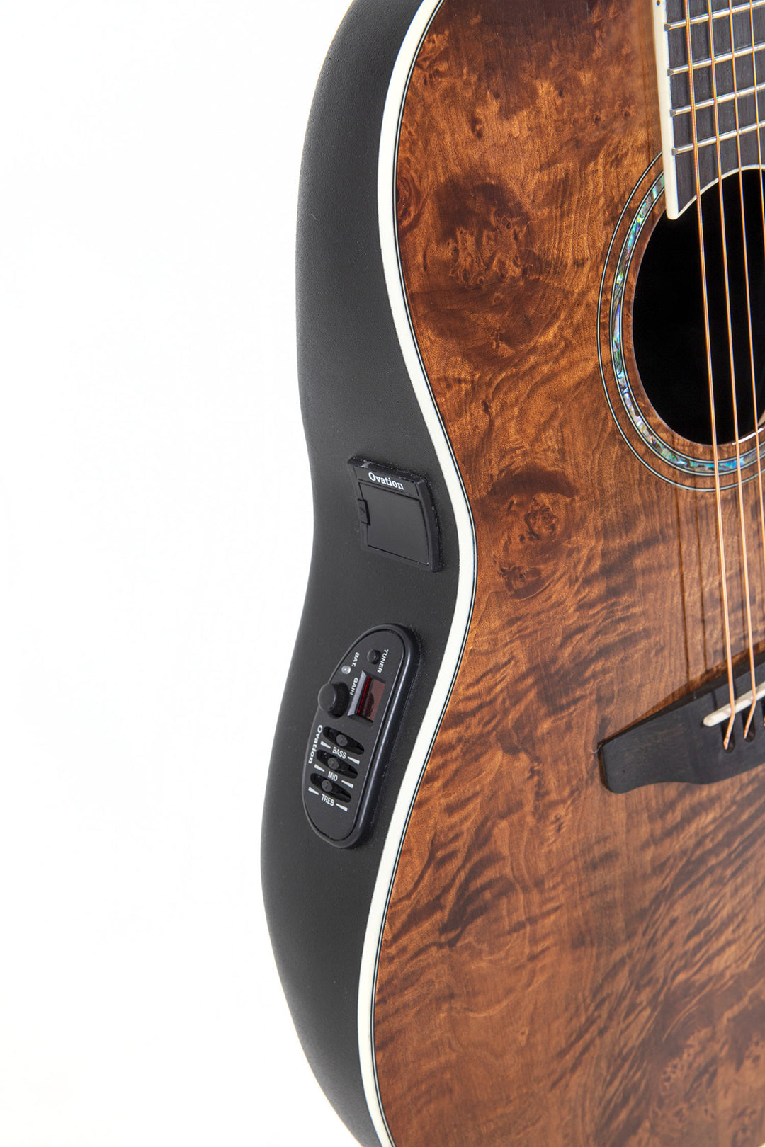 Ovation E-Acoustic Guitar Celebrity Standard Plus Mid Cutaway - Nutmeg Burled Maple (CS24P-NBM-G)