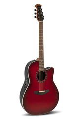 Ovation E-Acoustic Guitar Standard Balladeer Deep Contour Cutaway - Cherry Cherry Burst (2771AX-CCB-G)