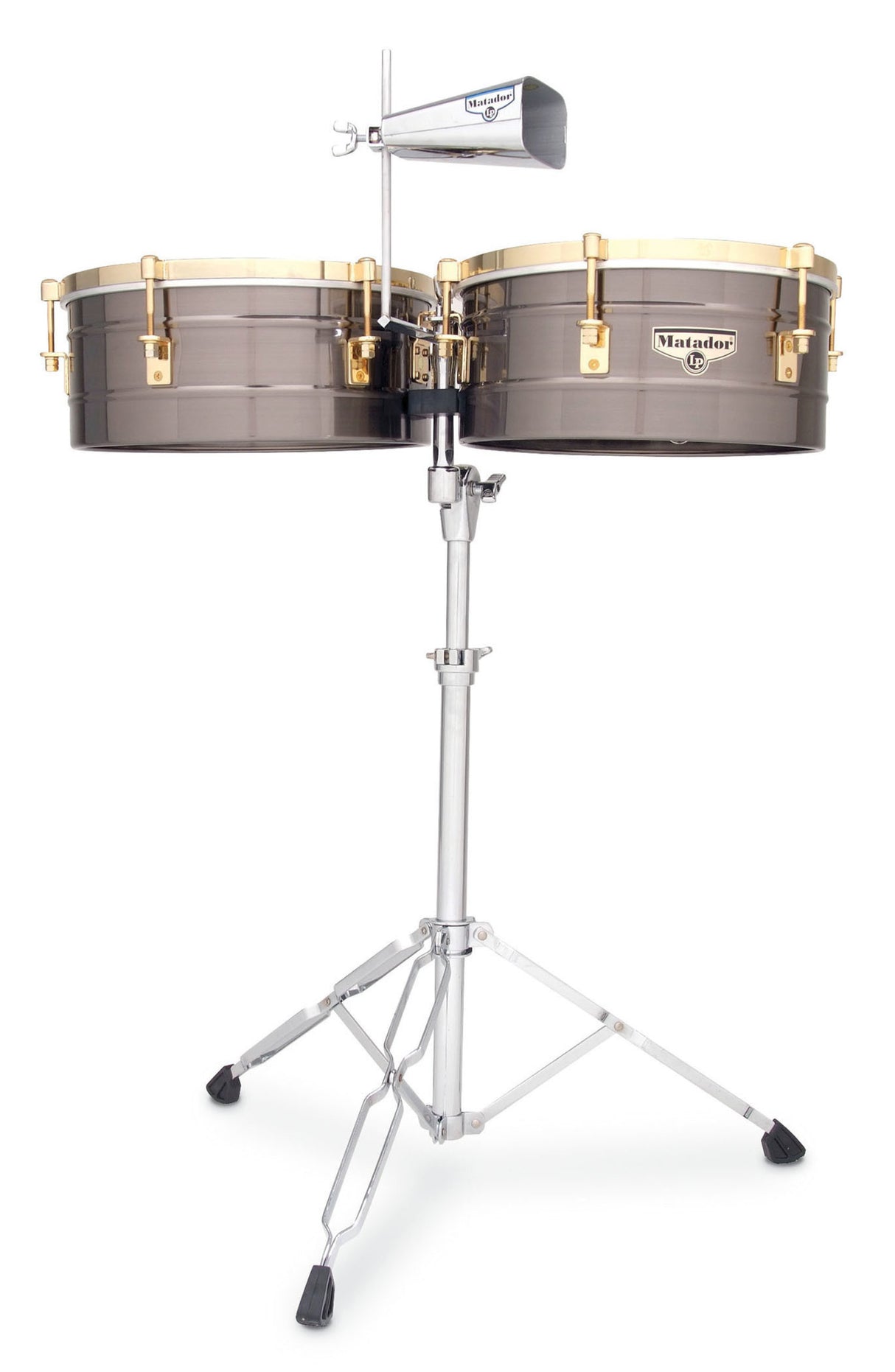 Latin Percussion Timbales Matador - Brushed Nickel/Gold Tone (M257-BNG)