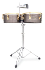 Latin Percussion Timbales Matador - Brushed Nickel/Gold Tone (M257-BNG)