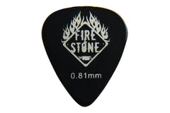 Fire & Stone Classic plektre i celluloid, 0,81 mm, sort, 12 stk.