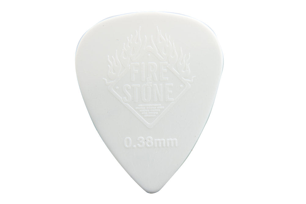 Fire & Stone Nylon plektre 0,38 mm, hvid, 12 stk.