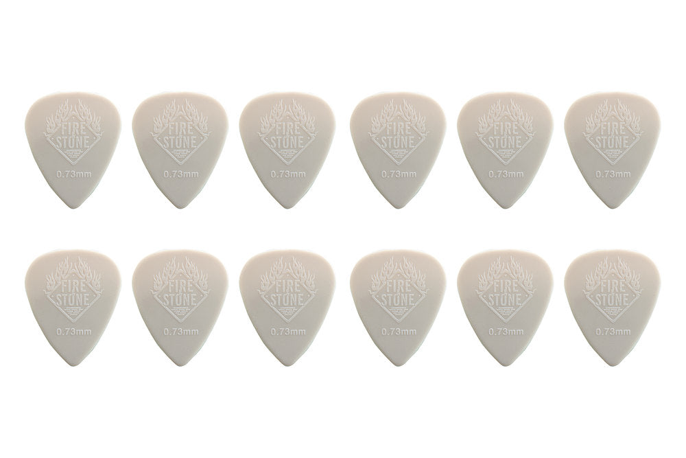 Fire & Stone Nylon plektre 0,73 mm, grå, 12 stk.