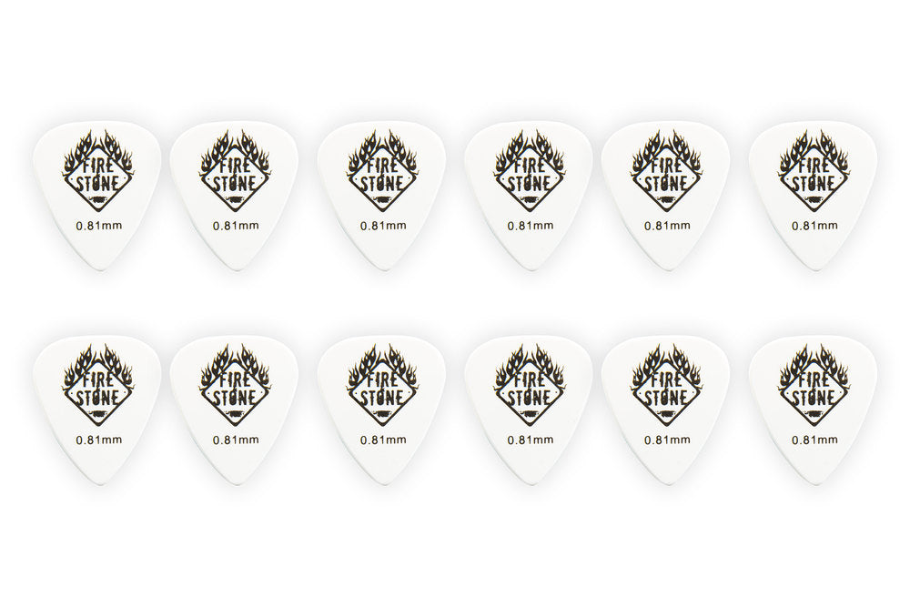 Fire & Stone Monster plektre "Skull", hvid, 0,81 mm, 12 stk.