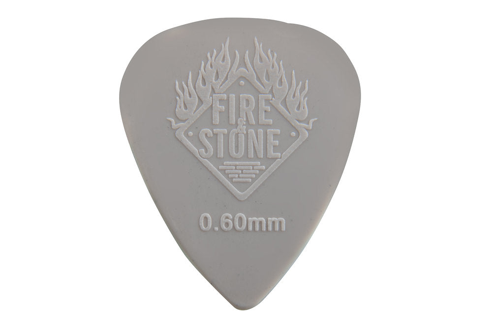 Fire & Stone Nylon plektre 0,60 mm, lysegrå, 12 stk.