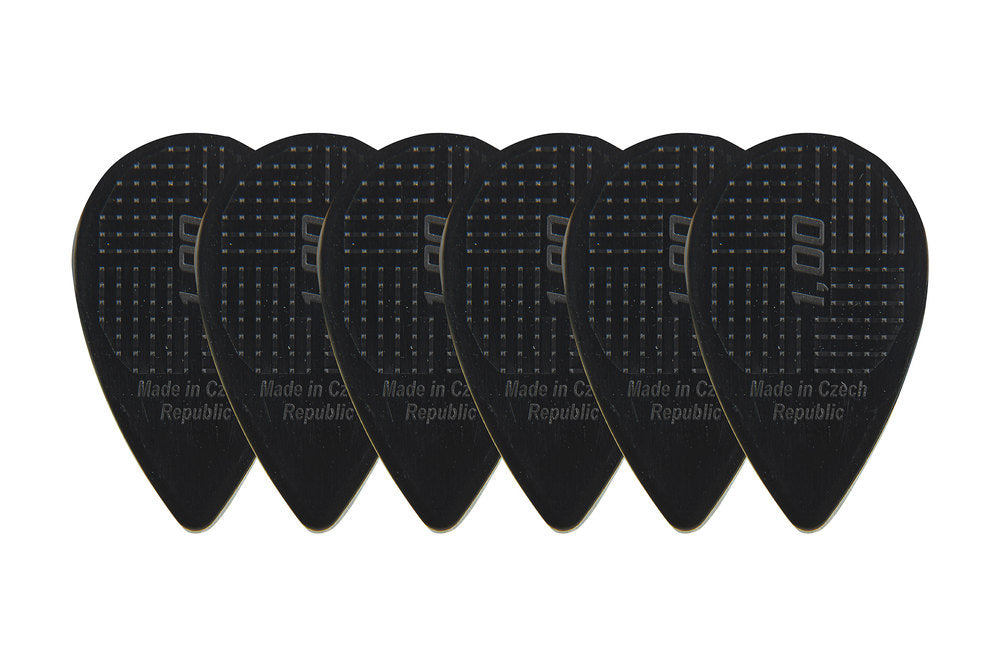 D-Grip Janicek Balkan plektre, 1,00 mm, sort, 6 stk.