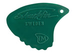 Shark Fin Relief plektre, 0,35 mm ekstra blød, grøn, 12 stk.