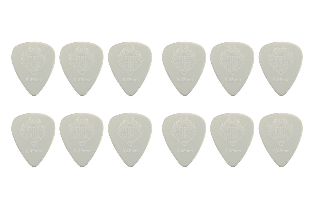Fire & Stone Nylon plektre 0,46 mm, creme, 12 stk.