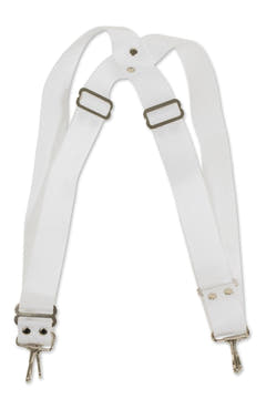 Basix bærerem til stortromme, 5 cm bred, hvid nylon