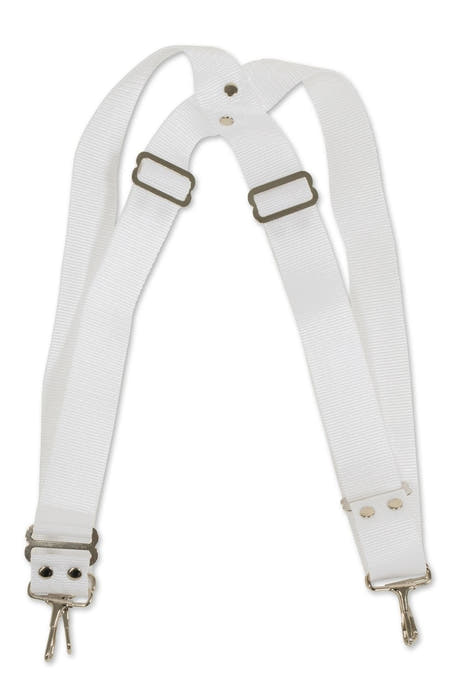 Basix bærerem til stortromme, 5 cm bred, hvid nylon