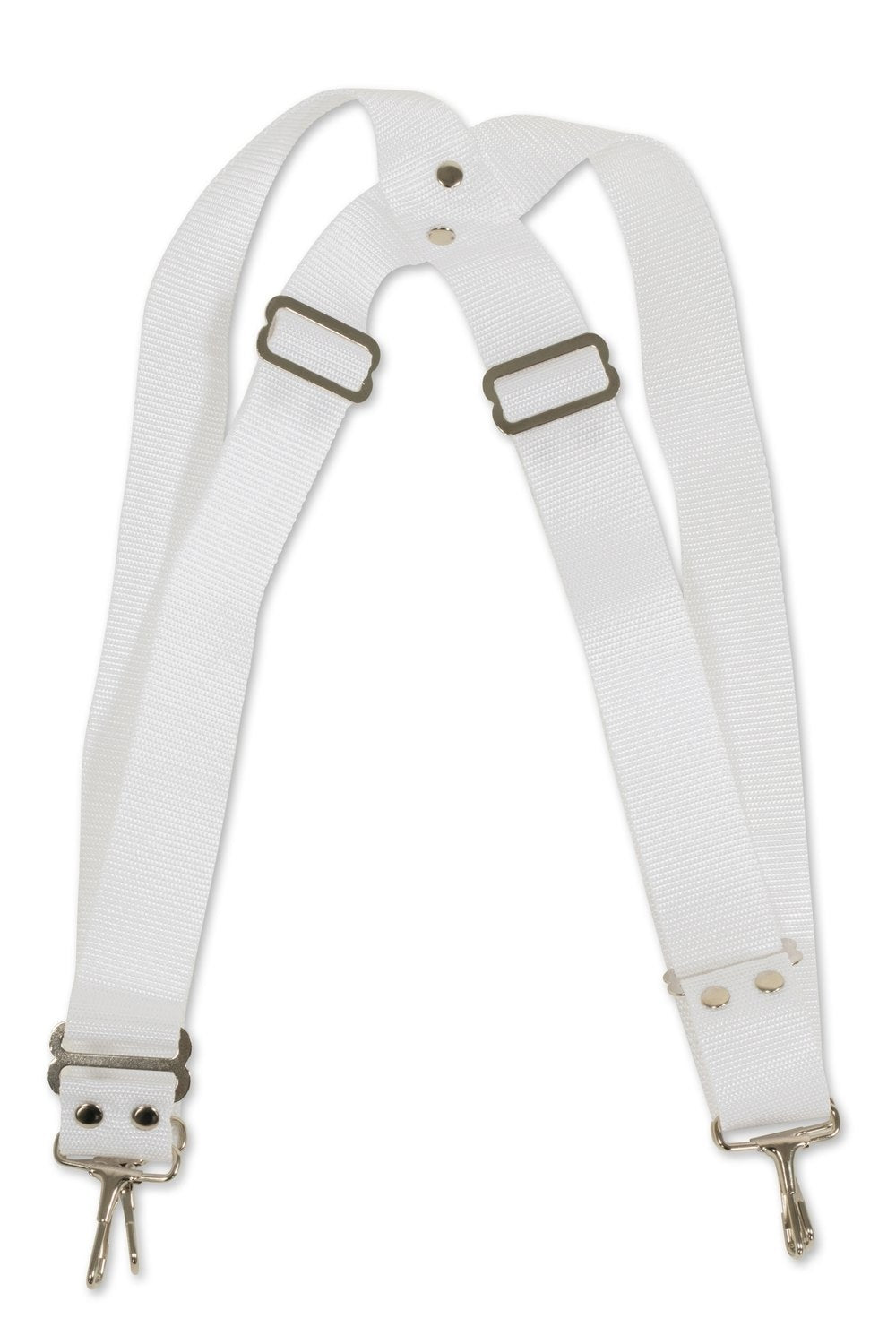 Basix bærerem til stortromme, 5 cm bred, hvid nylon