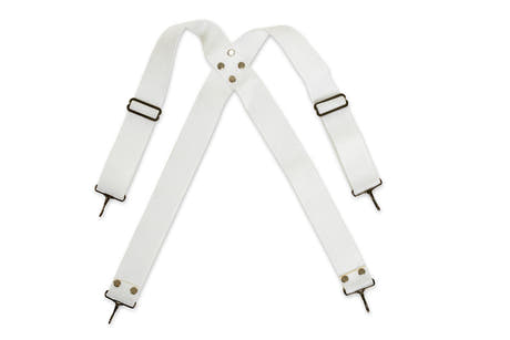 Basix bærerem til stortromme, 3 cm bred, hvid nylon