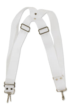 Basix bærerem til stortromme, 5 cm bred, hvid nylon