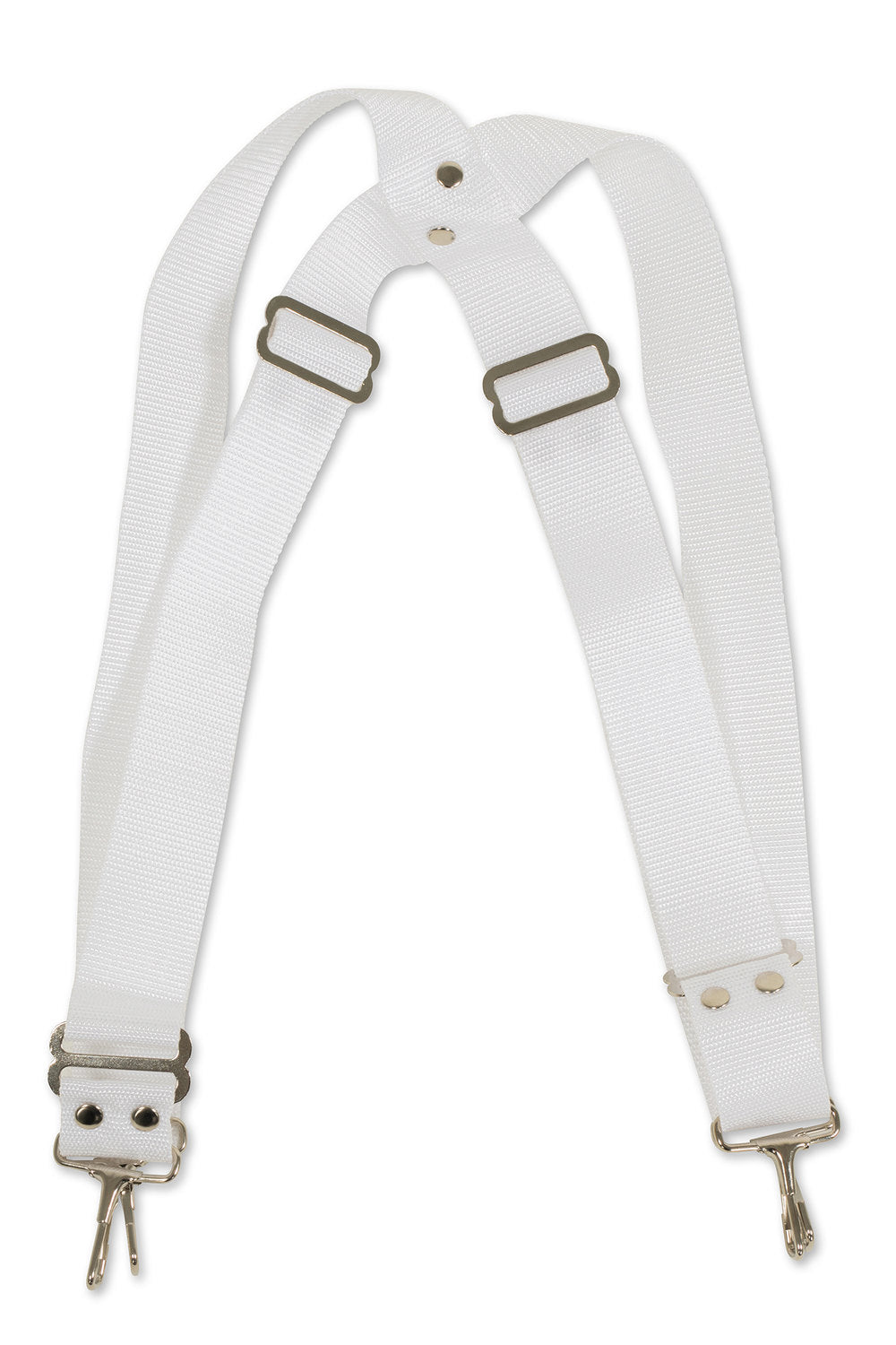 Basix bærerem til stortromme, 5 cm bred, hvid nylon
