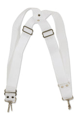 Basix bærerem til stortromme, 5 cm bred, hvid nylon