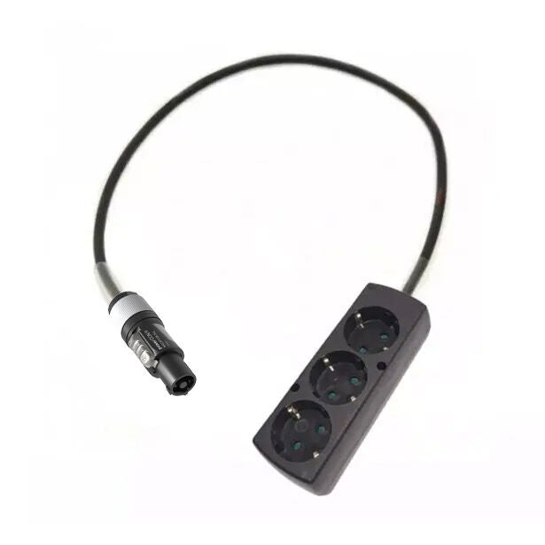 Adapter powerCON grå - Schuko 3 Stikdåse - 1 meter