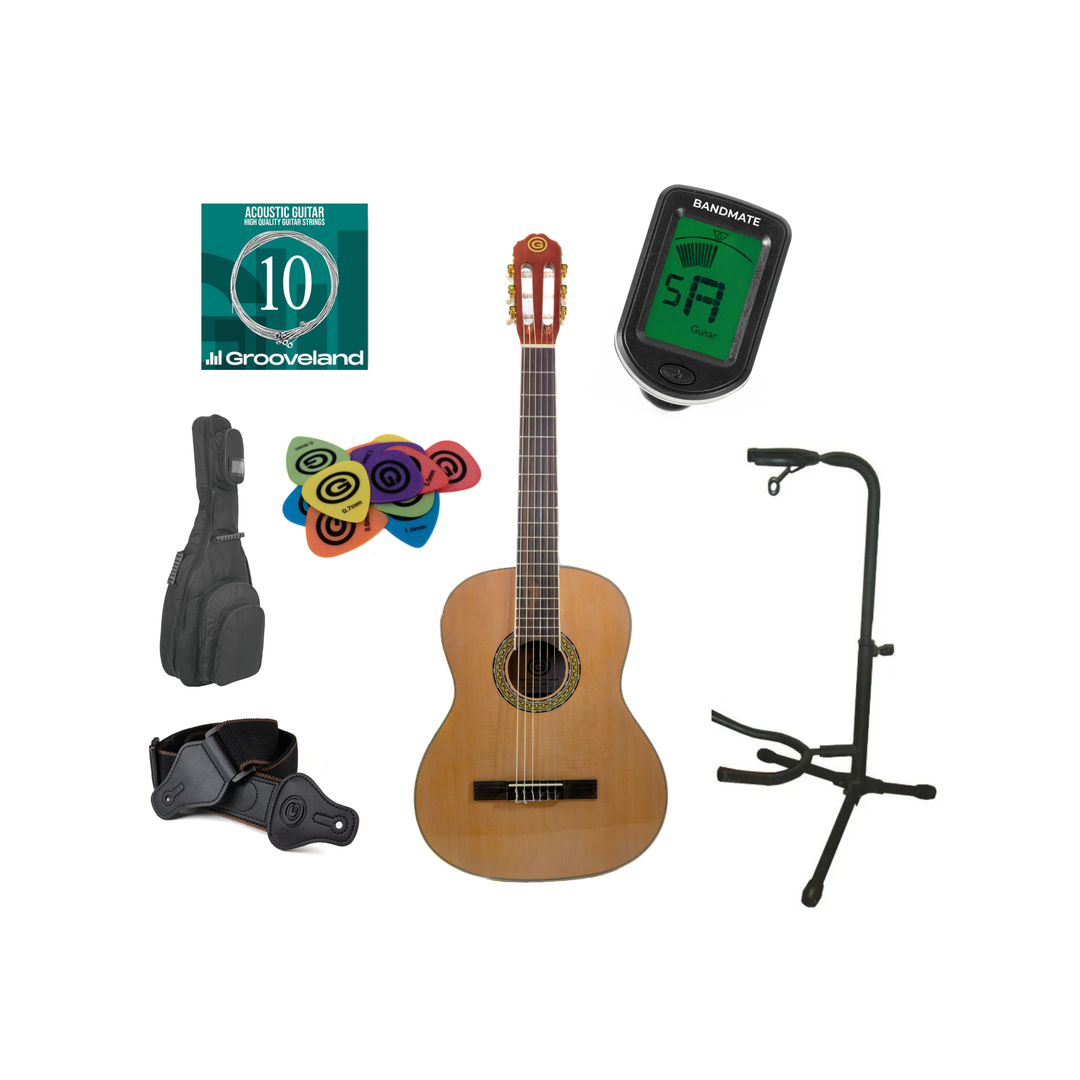 Grooveland Klassisk Spansk Guitar Startpakke (Rosewood)