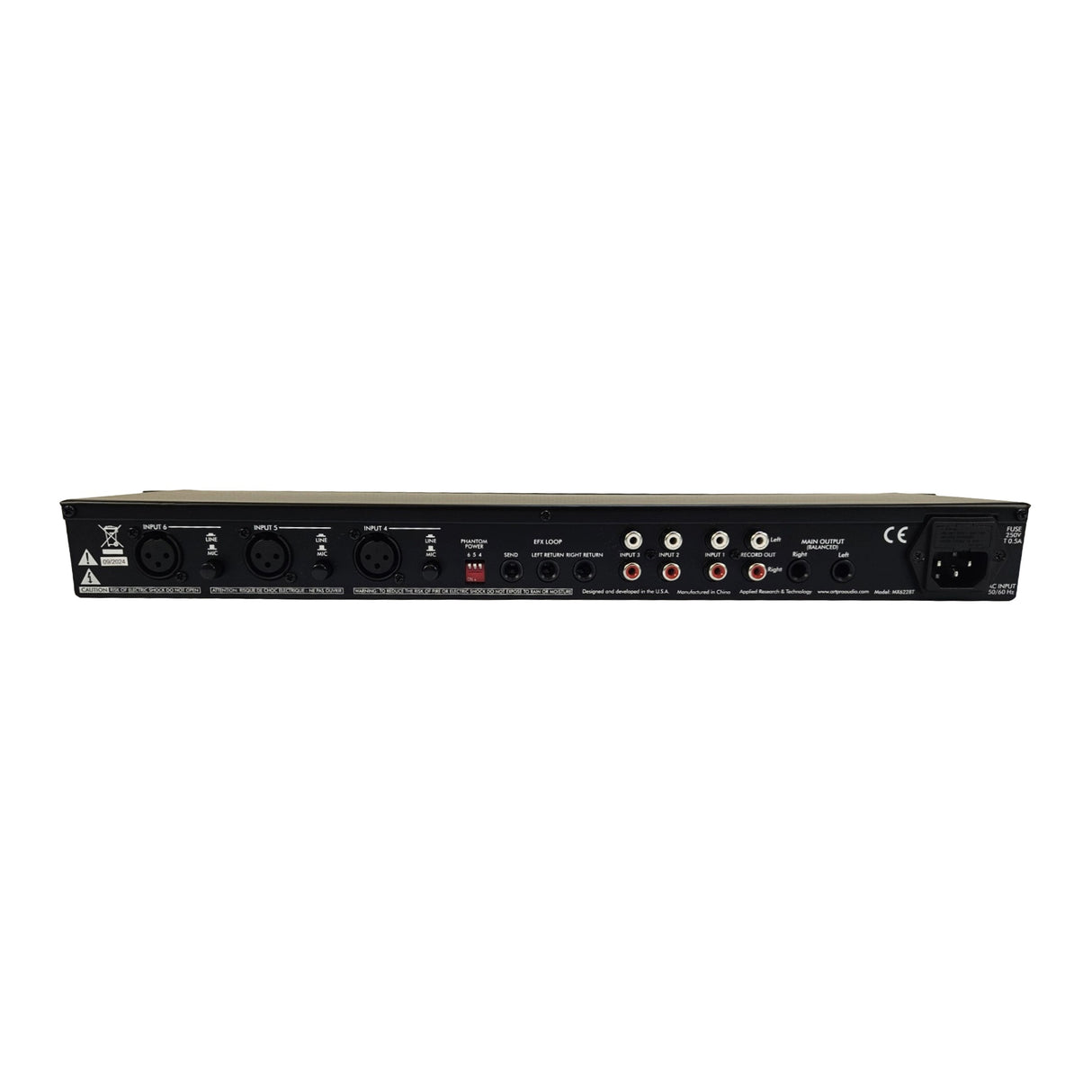 ART installationsmixer 6 kanaler Stereo med EQ og Bluetooth 5.0 (ART-MX622BT)