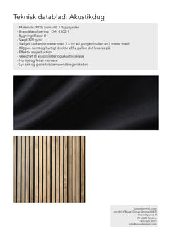 Akustikdug pr. 3 m² (Sort)