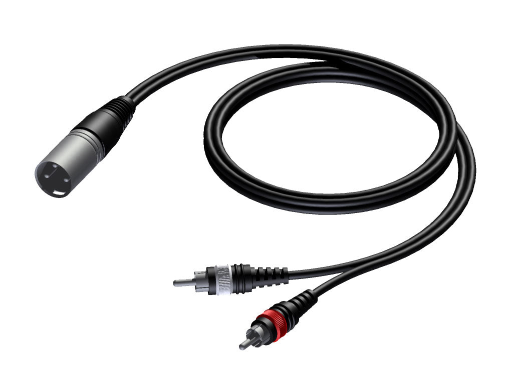 ProCab signalkabel XLR han > 2 x RCA - 10 m