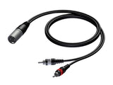 ProCab signalkabel XLR han > 2 x RCA - 10 m