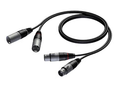 ProCab 2 x XLR hun > 2 x XLR han - signalkabel 1,5 m