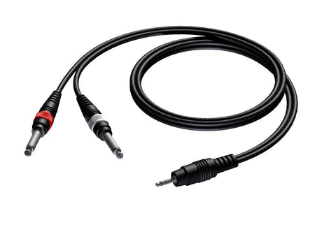 ProCab MiniJack 3,5 mm stereo > 2 x Jack - 1,5 meter