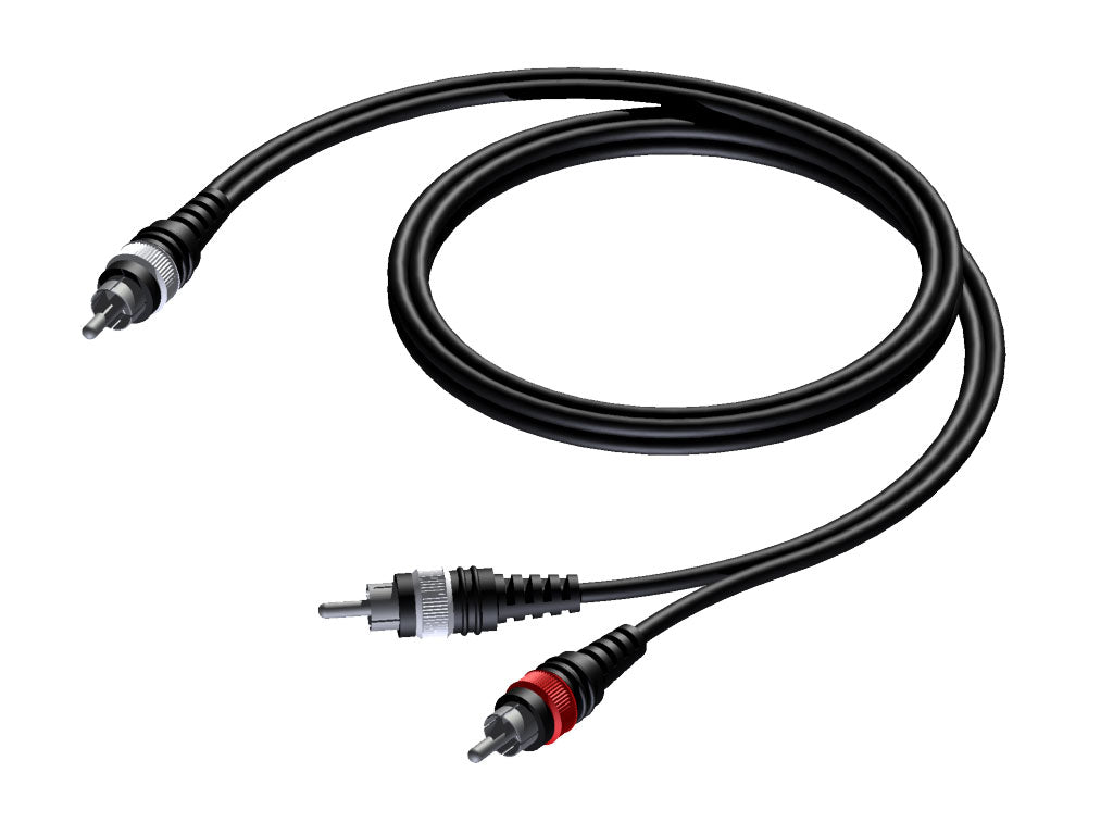 ProCab RCA han > 2 x RCA han - signalkabel 1,5 meter