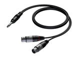 Stereo jack til 2x XLR hun 1,5 meter