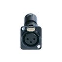 Perfex XLR Han til XLR Hun Chassis Stik,(Sort)