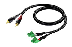 ProCab 2 x RCA han > 2 x terminal blok 3P 3,81mm, 1,5 m
