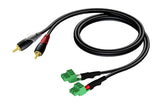 ProCab 2 x RCA han > 2 x terminal blok 3P 3,81mm, 1,5 m