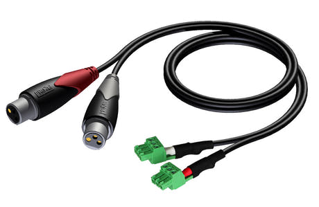 ProCab 2 x XLR hun > 2 x terminal blok 3P 3,81mm, 3 m
