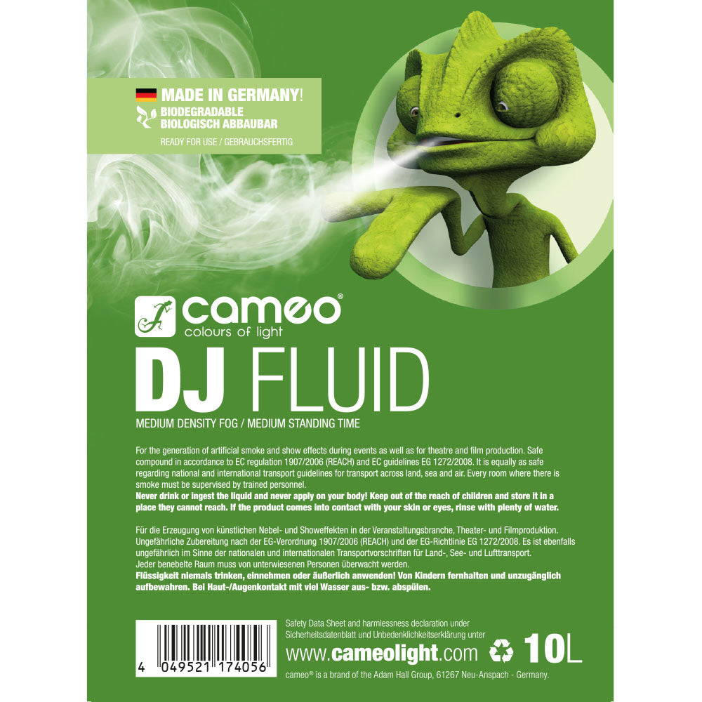 Cameo DJ FLUID 10 L - Tågevæske med medium tæthed og medium hængetid 10 L