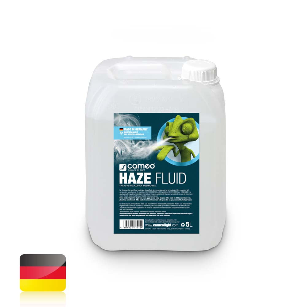 Cameo HAZE FLUID 5 L - Hazevæske til fin tågetæthed og langvarig holdbarhed, 5 L, oliefri