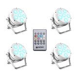 Cameo ROOT® PAR 6 WH SÆT 1 - Sæt inklusive 4 x CLROOTPAR6WH inkl. IR-fjernbetjening (CLPFLAT1REMOTE)