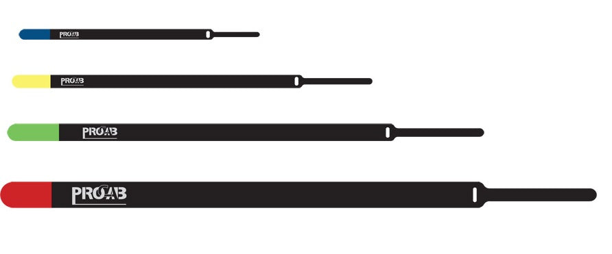ProCab Kabelbinder velcro 15x450 mm, sort/gul 10 styk