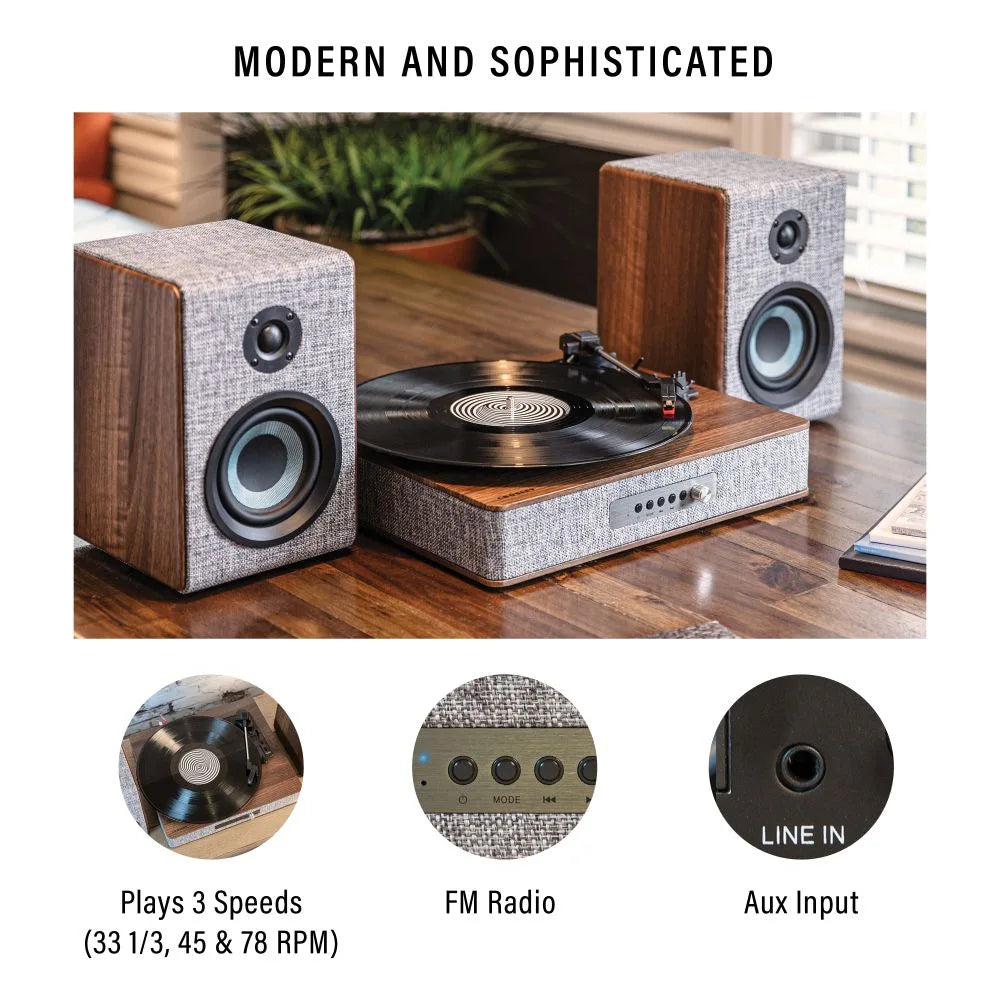 Crosley Arya Pladespiller med højttalere, Gray